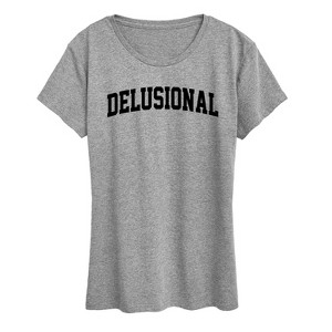 Women's - Instant Message - Delusional Collegiate Short Sleeve Graphic T-Shirt - 1 of 4