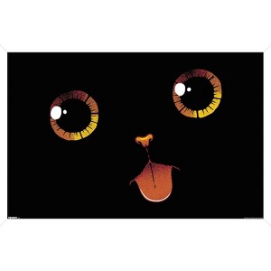 Trends International Tobe Fonseca - Black Cat Minimalist Tongue Framed Wall Poster Prints - 1 of 4