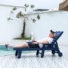 5 Level Adjustable Outdoor Chaise Lounge With Wood Texture,HDPE Patio Chaise Lounge,Patio Lounge Chair With Wheels And Cup Holder -Maison Boucle - 2 of 4