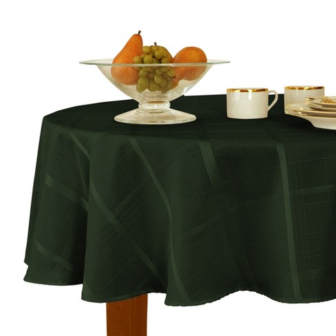 17 in. W x 17 in. L Elegance Plaid Damask Holly Green Fabric Napkins (Set  of 4)