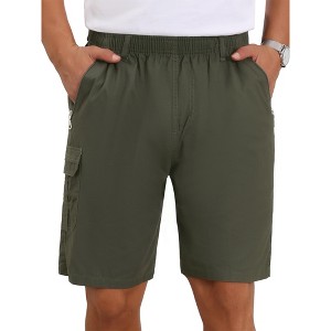 INSPIRE CHIC Men's Cotton Zipper Pockets Hiking Camping Cargo Shorts - 1 of 4