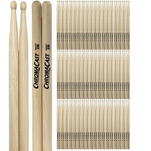 ChromaCast 2B USA Made Hickory Drumsticks Pair - Wood Tipped - Drum Sticks Tour Tested by Pro Drummers - Real American Hickory Wood - 1 of 4