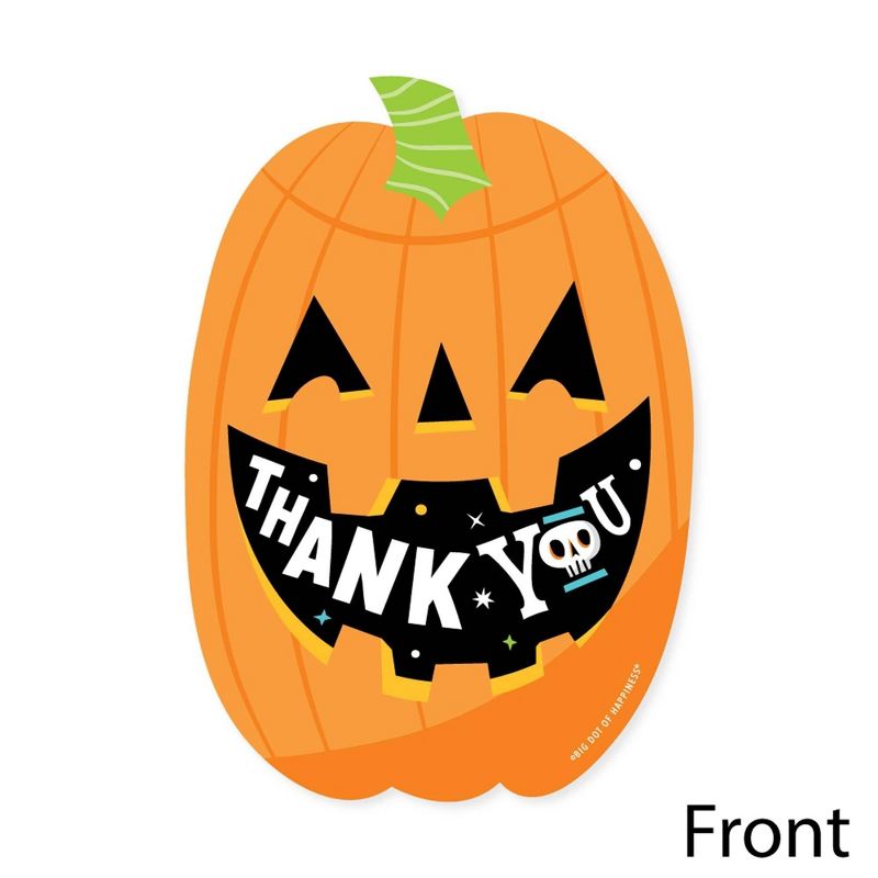 Big Dot of Happiness Jack-O'-Lantern Halloween - Shaped Thank You Cards - Kids Halloween Party Thank You Note Cards with Envelopes - Set of 12, 3 of 8