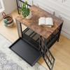 Gulches Dog Crate, Wooden Dog Crate Table, 27.48" Dog Kennel ,2 Sliding Doors and Thick Iron Door, Pet Crate House for Small Dog Indoor Use,Brown - 3 of 4