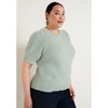 June + Vie by Roaman's Women's Plus Size Puff-Sleeve Knit Sweater - 4 of 4