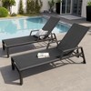 Crestlive Products Outdoor Lounge Chair with Wheels and Armrest, Extra Large Pool Lounge Chairs, Aluminum with Adjustable 5 Backrest - 2 of 4