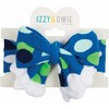 Pavilion Gift Company - White and Navy Polka Dot - Ruffled Knitted Headband - Headbands - 3 of 4