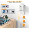 Surge Protector Wall Outlet Extender, Multi Plug Outlet Splitter with 3 USB Charging Blocks(1 USB C), Multi Plug Wall Charger for Home, Office, School - 4 of 4