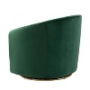 Amarante Comfy Velvet Swivel Chair for Bedroom with Metal Base | Karat Home-TEAL - 4 of 4