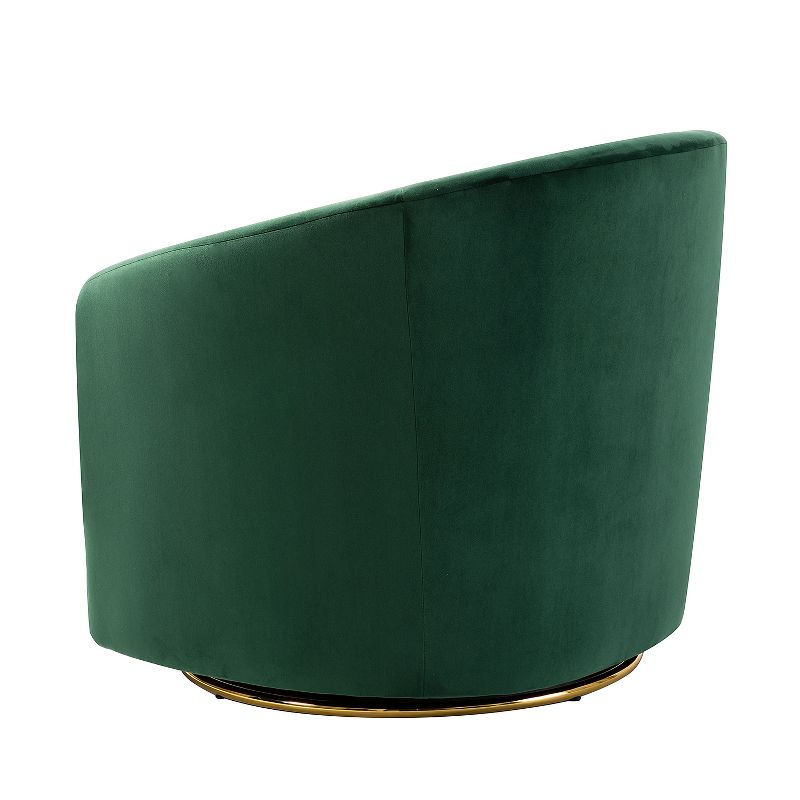 Amarante Comfy Velvet Swivel Chair for Bedroom with Metal Base | Karat Home-TEAL, 4 of 10