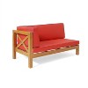 GDFStudio Keith Outdoor Acacia Wood 5 Seater Sectional Sofa Chat Set with Water-Resistant Cushions - 4 of 4