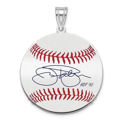 Black Bow Jewelry Sterling Silver Jim Palmer Signature MD Enamel Baseball Pendant