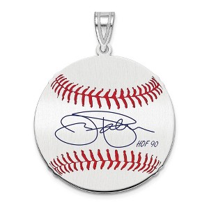 Black Bow Jewelry Sterling Silver Jim Palmer Signature MD Enamel Baseball Pendant - 1 of 4