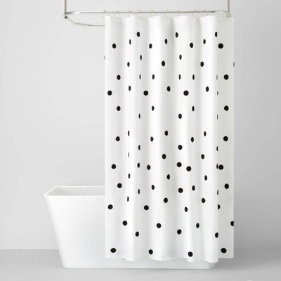 Black Dot Textured Shower Curtain - Pillowfort™