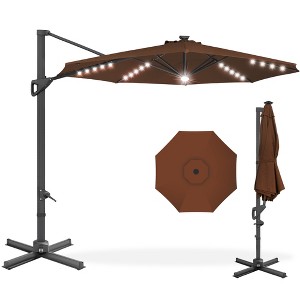 Best Choice Products 10ft 360-Degree Solar LED Lit Cantilever Patio Umbrella, Outdoor Hanging Shade - 1 of 4