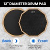 Pyle Silent Drum Practice Pad - 12-Inch Double-Sided Drum Pad with Adjustable Snare Drum Stand, Drum Sticks, and Travel Bag - 3 of 4