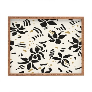 evamatise Abstract Spider Orchids Square Bamboo Tray - Deny Designs - 1 of 2