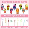 Joyfy 36 Packs Valentines Day Reusable Drinking Straws with Gift Cards for Kids Valentine Party Favor, Classroom Gift Exchange - 3 of 4