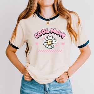 Simply Sage Market S.W.Smiley Cool Mom Flower Ringer Tee - 1 of 4