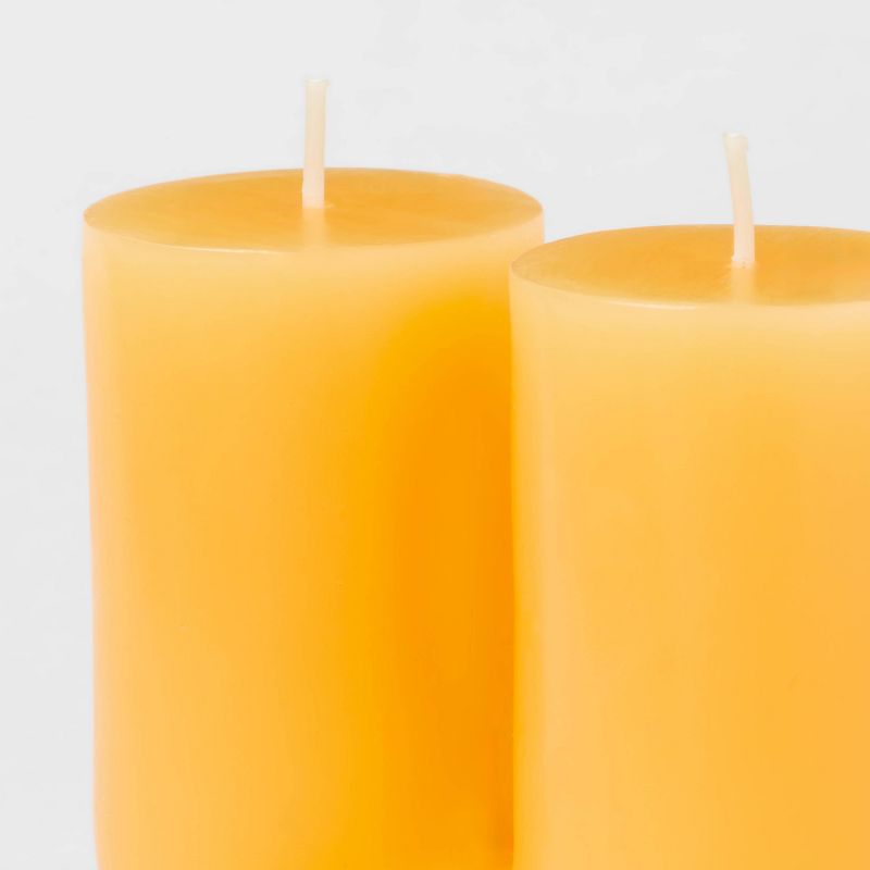 2-Wick Shaped Pillar Candle U Orange - Opalhouse&#8482;, 4 of 5