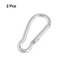 Unique Bargains Aluminum Lightweight Spring Loaded Keyring Buckles Carabiners 3 x 1.4 x 0.3 Inch 2 Pcs - 2 of 4