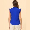 INSPIRE CHIC Women's Ruffled Sleeveless Work Business Vintage Blouses - 4 of 4