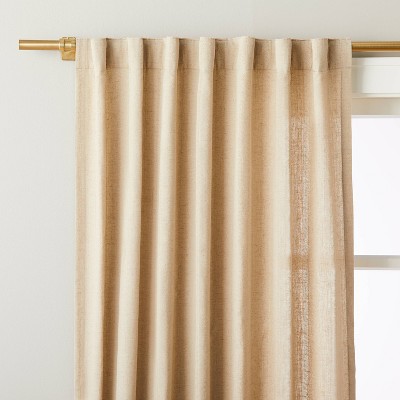 84" Fleck Stripe Leno Weave Curtain Panel Natural - Hearth & Hand™ with Magnolia