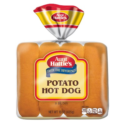 Aunt Hattie's Potato Hot Dog Buns - 15oz/8ct