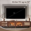 LOVSON 86 inch TV Stand for TVs up to 90", Entertainment Center with App Controlled LED Lights, 2 Drawers & Glass Door Storage, for Living Room - 4 of 4