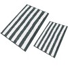 Home Mart Goods Large 2 Piece Set Charcoal Grey White Stripe Soft Cozy Plush Chenille Bath Mat Bathroom Rug - 2 of 4