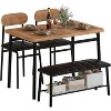 Hooseng 4-Piece Dining Table Set for 4, Kitchen Table with 1 Upholstered Bench & 2 Chairs, Space-Saving Kitchen Table and Chairs Set for Apartment - 3 of 4