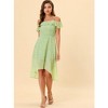 Allegra K Women's Spaghetti Straps Ruffled Sleeves Asymmetrical High Low Floral Midi Sundresses - 3 of 4