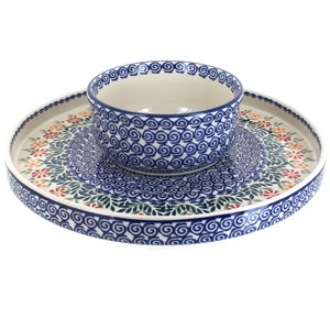 Blue Rose Polish Pottery N007 Manufaktura Dual Dish - 1 of 3