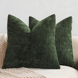 LISM Throw Pillow Covers 2-Pack Chenille Decorative Pillowcases Accent Cushion Cover for Home - 1 of 4