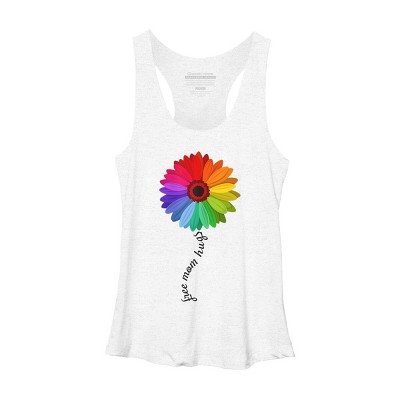 Adult Design By Humans Free Mom Hugs Pride Rainbow Sunflower By Avocato Racerback Tank Top