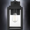 Urban Ambiance Luxury Farmhouse Outdoor Wall Sconce 13.625''H x 7.125''W,  Midnight Black Finish,  Macon Collection, UHP1386 - 4 of 4