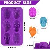 JDICTION Skull Brain Heart Silicone Mold 2 Pack Halloween Molds for Cake Chocolate Jelly Soap Resin Making - 3 of 4