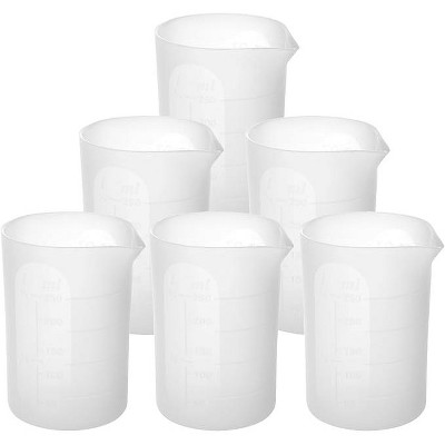 JDICTION 6-Pack 250ml Silicone Cups - 8oz Reusable Measuring & Pouring Tools for Epoxy Resin, Slime, Waxing & Craft Projects