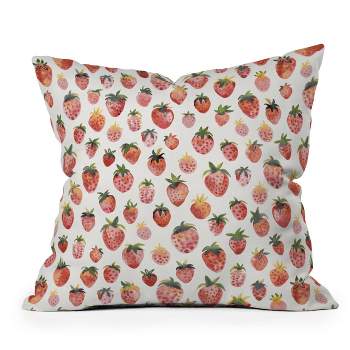 Ninola Design Strawberries Countryside Summer Outdoor Throw Pillow Red - Deny Designs