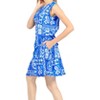 LA LEELA Women's Loose Mini Swimwear Vacation Dress Beach Cover Up Beachwear Hawaiian Party - 2 of 4