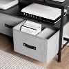 Jojoka Dresser TV Stand with 2 Fabric Drawers and Open Shelves 50 Inch Grey Wood Grain Entertainment Center - 3 of 4