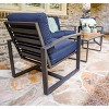 Leisure Made Jasper 4pc Aluminum Seating in Navy Fabric - 3 of 4