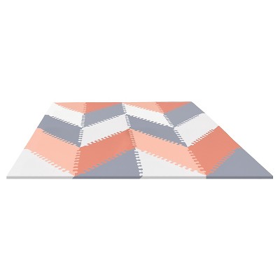 pink and grey foam play mat