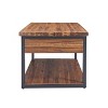 Claremont Rustic Wood Coffee Table with Low Shelf Dark Brown - Alaterre Furniture - 4 of 4