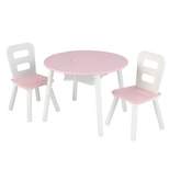 Round Storage Table and Chair Set White/Pink - KidKraft