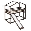 NicBex Twin over Twin Bunk Bed Roof Shape Loft Bed Wooden Bed Frame with Convertible Slide and Ladder, Guardrail, No Box Spring Required - 3 of 4