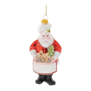 Glass Baking Santa Ornament (Set of 6) - 1 of 2