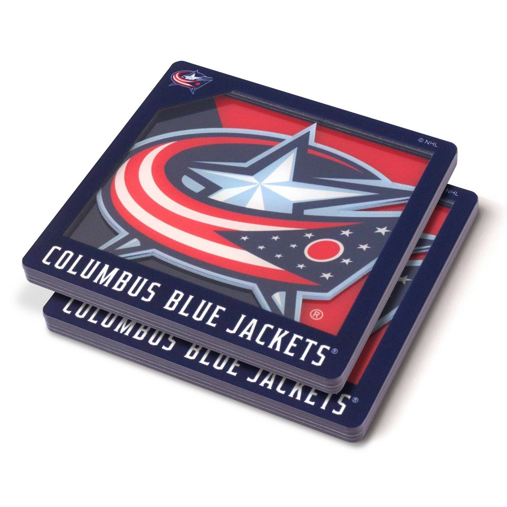 Photos - Barware NHL Columbus Blue Jackets 3D Logo Series Coasters