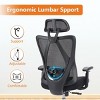 Mesh Breathable Backrest Office Chair, High Back-Adjustable Headrest With Lumbar Upport And Armrests Task Chair-Cuddlewood - 3 of 4