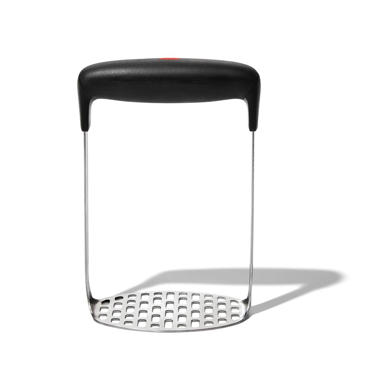 OXO Smooth Potato Masher: Stainless Steel & Plastic, Dishwasher-Safe, Black, Good Grips, Best Masher, 7.2" Length